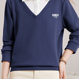 Faux Layered Collared Sweatshirt