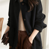 Simple Stand Collar Coat with Lining - 3 Colors Available