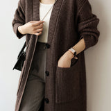 Casual Heavyweight Long Knit Jacket