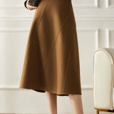 Elegant Versatile High-Waisted Reversible Wool Skirt