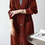 Casual Heavyweight Long Knit Jacket