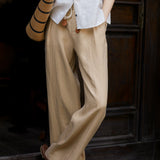 Woven Belt Casual Maxi Pants - 3 Colors Available