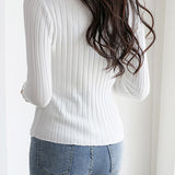 Elegant Collared Knitted Base Layer Top