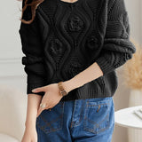 Loose Fit Casual Hollow-Out Knit Sweater