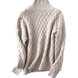 Turtle Neck Casual Aran Knit Sweater - 3 Colors Available