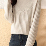 Casual half - high - neck knitted sweater