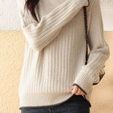 Casual half - high - neck knitted sweater