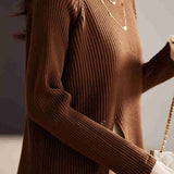 Half-turtleneck Faux Two-piece Sweater