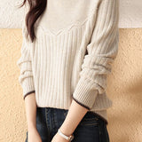 Casual half - high - neck knitted sweater