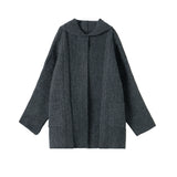 Hooded Mid-Length Sweater Coat