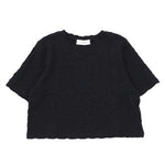 ラウンドネックネックリップル半袖Tシャツ　3色入 - liwisi