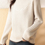 Casual half - high - neck knitted sweater