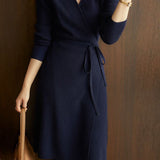 V-neck Tie-front Wrap Dress