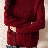 Casual half - high - neck knitted sweater