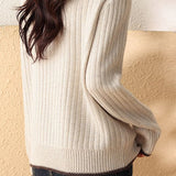 Casual half - high - neck knitted sweater