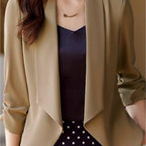 Modern Minimalist Three-Quarter Sleeve Asymmetrical Design Elegant Jacket - 5 Colors Available