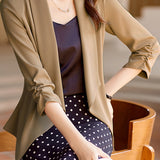 Modern Minimalist Three-Quarter Sleeve Asymmetrical Design Elegant Jacket - 5 Colors Available