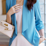 Modern Minimalist Three-Quarter Sleeve Asymmetrical Design Elegant Jacket - 5 Colors Available