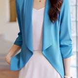 Modern Minimalist Three-Quarter Sleeve Asymmetrical Design Elegant Jacket - 5 Colors Available