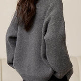 V-Neck Long Sleeve Solid Knit Cardigan