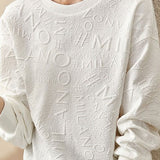 Round Neck Long Sleeve Alphabet Print Sweatshirt