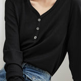 Black Tight Fit Long Sleeve Knit