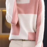 High Neck Color Block Knit Top in 4 Colors