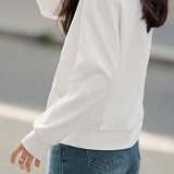 Casual Solid Color Lapel Sweatshirt in 2 Colors