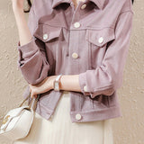 Elegant Solid Color Short Jacket