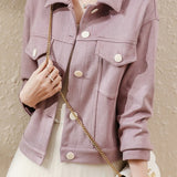 Elegant Solid Color Short Jacket