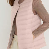 Solid Color Round Neck Duck Down Vest