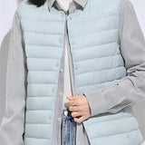 Solid Color Round Neck Duck Down Vest