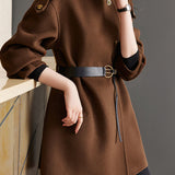 Solid Color Wool Blend Coat