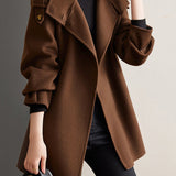 Solid Color Wool Blend Coat