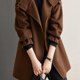 Solid Color Wool Blend Coat