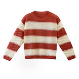 Contrast Color Hollow Out Knit Sweater