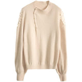 Elegant Mesh Panel Knit Sweater