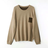 Casual Contrast Color Knit Sweater