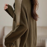 Casual Contrast Color Knit Sweater