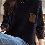 Casual Contrast Color Knit Sweater