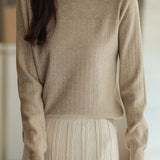 Half Turtleneck Jacquard Sweater Knit Base