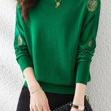 Half High Neck Ice Silk Knit Top