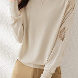 Half High Neck Ice Silk Knit Top