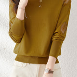 Half High Neck Ice Silk Knit Top