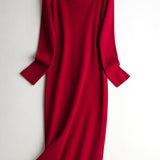 Elegant Square Neck Knit Dress