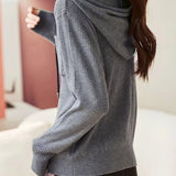 Versatile Commuter Hooded Knit Sweater