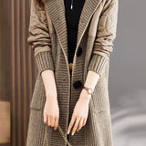 Warm Patchwork Hooded Knit Jacket