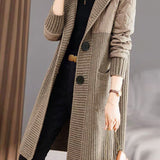 Warm Patchwork Hooded Knit Jacket