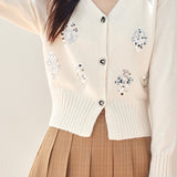 V-Neck Sequin Knit Cardigan