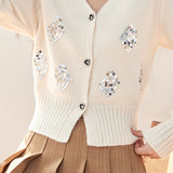 V-Neck Sequin Knit Cardigan